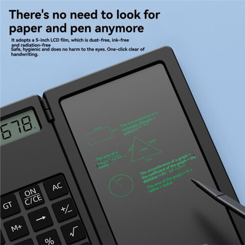 Calculator 5.0 Inch with Button Cell Tablet Learning Business Office Portable Folding LCD Tablet Calculator 2