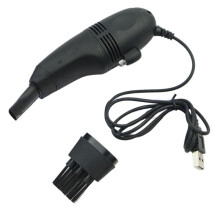 (Black) Mini Computer Vacuum & USB Keyboard Cleaner - PC Laptop Dust Cleaning Kit