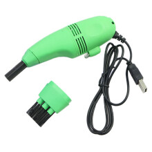 (Green) Mini Computer Vacuum & USB Keyboard Cleaner - PC Laptop Dust Cleaning Kit