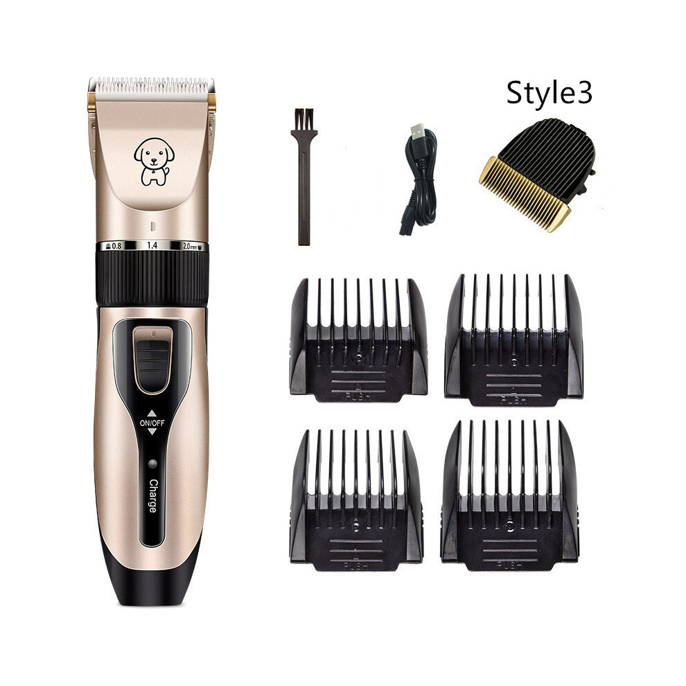 (Style3) Professional Pet Hair Trimmer USB Rechargeable Electric Dog Cat Hair Clipper Grooming Shaver Cutter Haircut Machine
