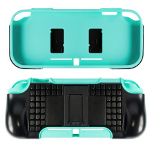 (Green) For Nintendo Switch Lite 2 in 1 Soft TPU ABS Stand Case Card Slot Protective Shell