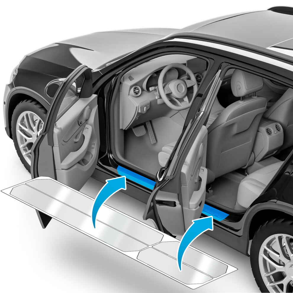 Uprotect Car Door Sill Protectors For Vw Tiguan Allspace 2 (Ii) Bw2 I 2017-2024 - Paint Protection Film For Car Kick Plates Panel Covers Clear 5051226221491