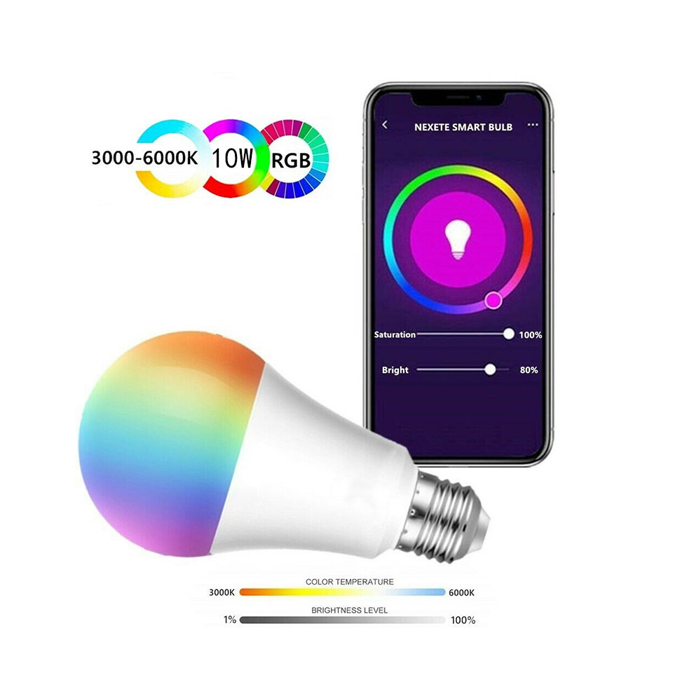 Wifi Smart Led Bulb 10W 1050Lm Rgbw Dimmable For Alexa/Google Home Light 110691428929