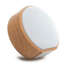 (White) A60 Portable Wood Grain Stereo Wireless Bluetooth Speaker TF Card Player AUX USB