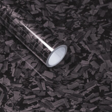 Black Forged Carbon Fiber Vinyl Wrap, Foneso Self Adhesive Film, High Glossy Car Wrap Roll, Auto Interior Stickers Sheets Films Wraps Without Bubble