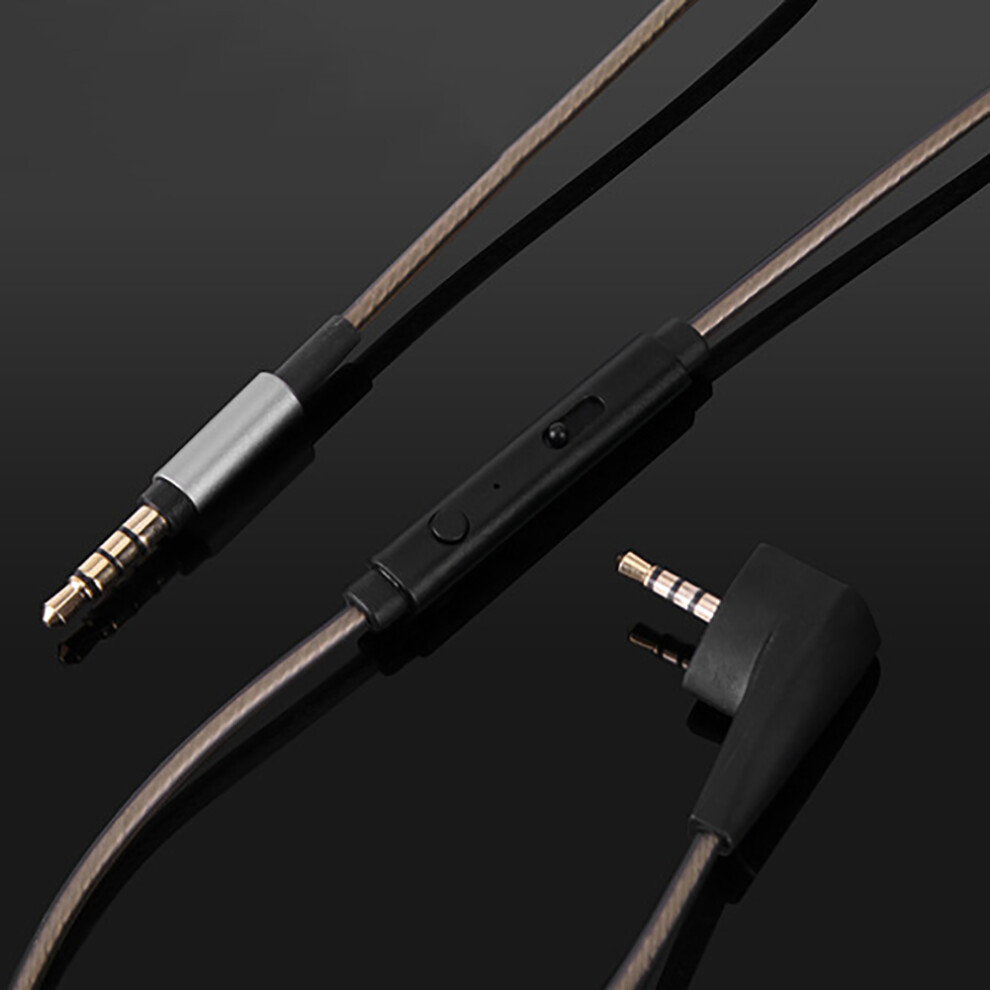 (With Mic) Replacement Audio Cable For Sennheiser Hd438 Hd439 Hd451 Hd461g/I Hd471i Headphones Silver 110691417381