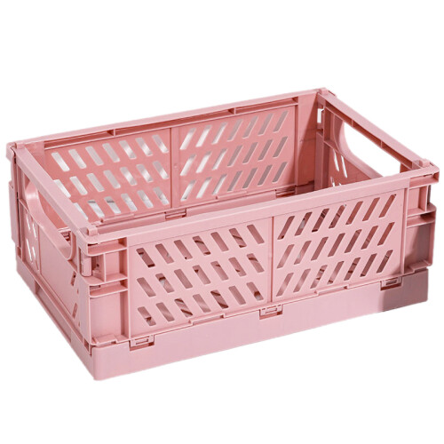 Collapsible Crate Plastic Folding Storage Box Basket Utility Cosmetic Container 1