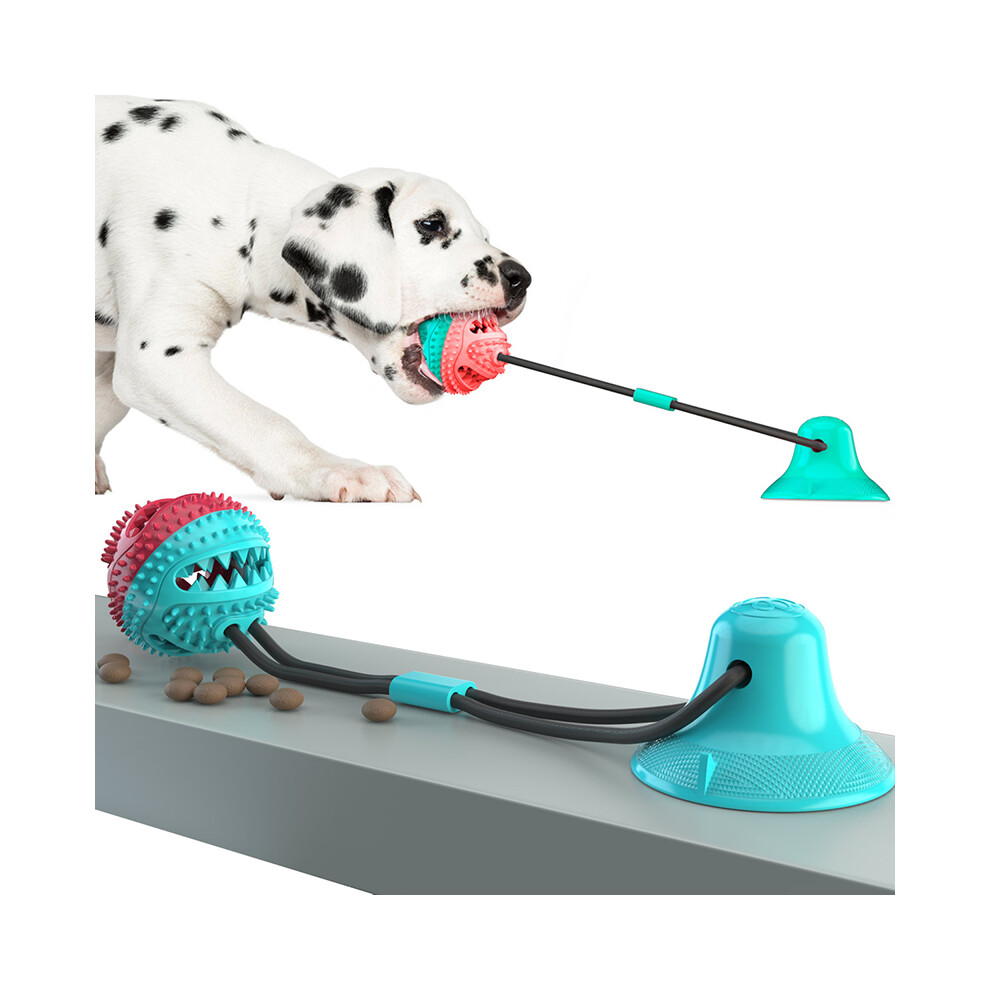 Red/Blue ( A) Multifunction Pet Molar Bite Toys Dog Interactive Fun Toys With Suction Cup