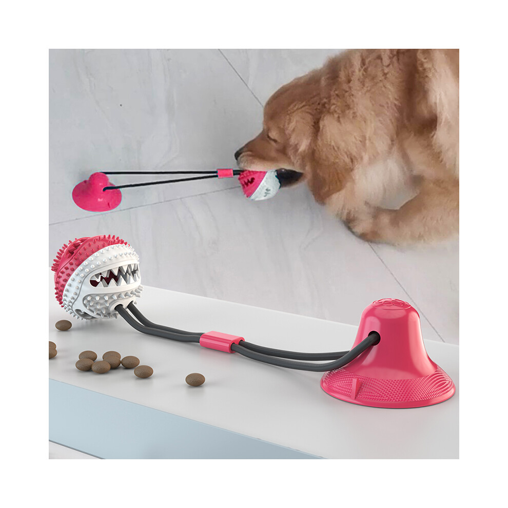 Red/White ( A) Multifunction Pet Molar Bite Toys Dog Interactive Fun Toys With Suction Cup