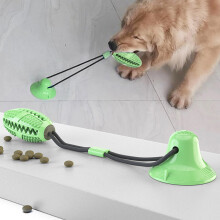 (green, B) Multifunction Pet Molar Bite Toys Dog Interactive Fun Toys with Suction Cup