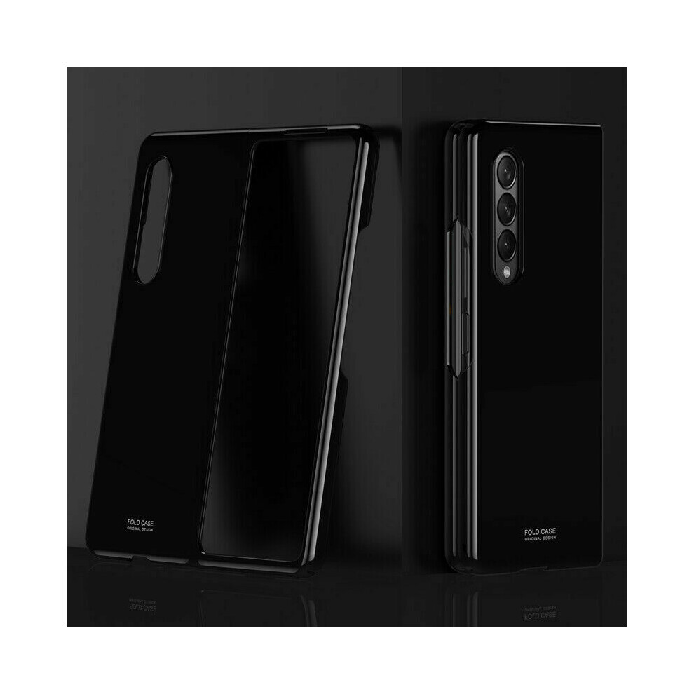 (Black) For Samsung Galaxy Z Fold 3 5G Luxury Glossy Pc Hard Case Shockproof Cover Black 320997862307