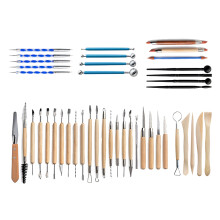 Outils de Sculpture en Argile de Poterie 43 PièCes Ensemble D'Outils de Sculpture en Argile en CéRamique Double Face avec Sac de Rangement pour