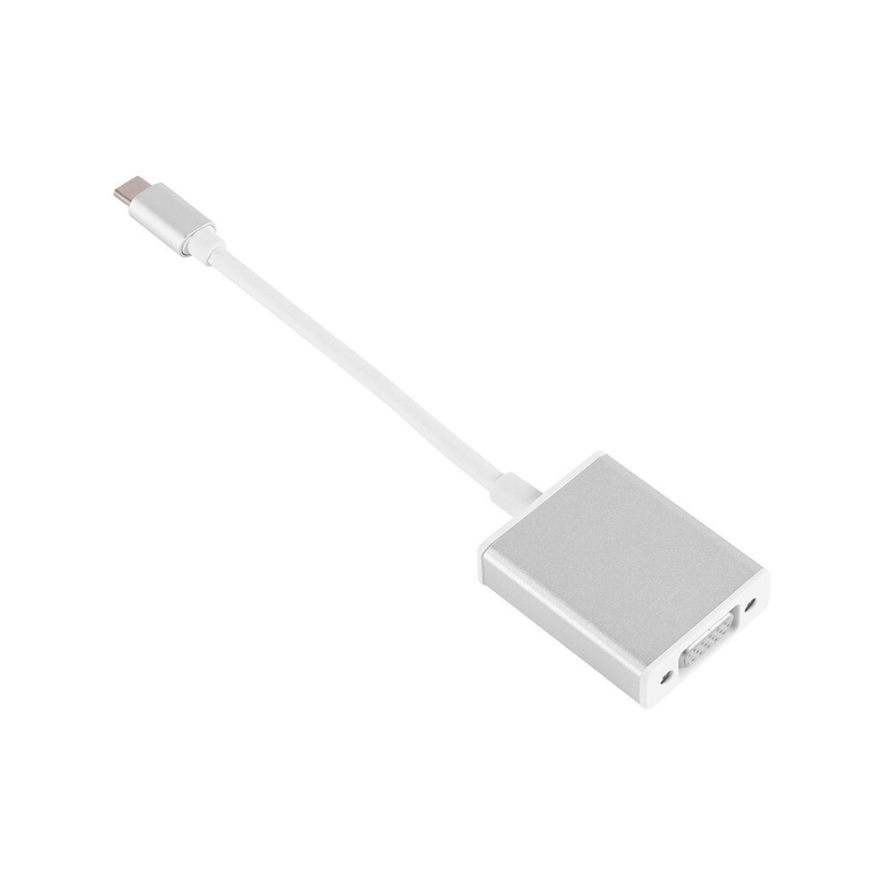 (Silver) Usb 3.1 Type C Usb-C To Vga Adapter With Aluminium Case For Macbook Pro Silver 110691424853