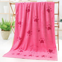 (Rose Red) Soft Microfiber Pet Bath Towel Ultra-Absorbent Quick Drying Towels For Dogs and Cats