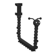 (black) Rubber Caterpillar Shaped Flexible Bendable Phone Holder Suction Cup Bracket