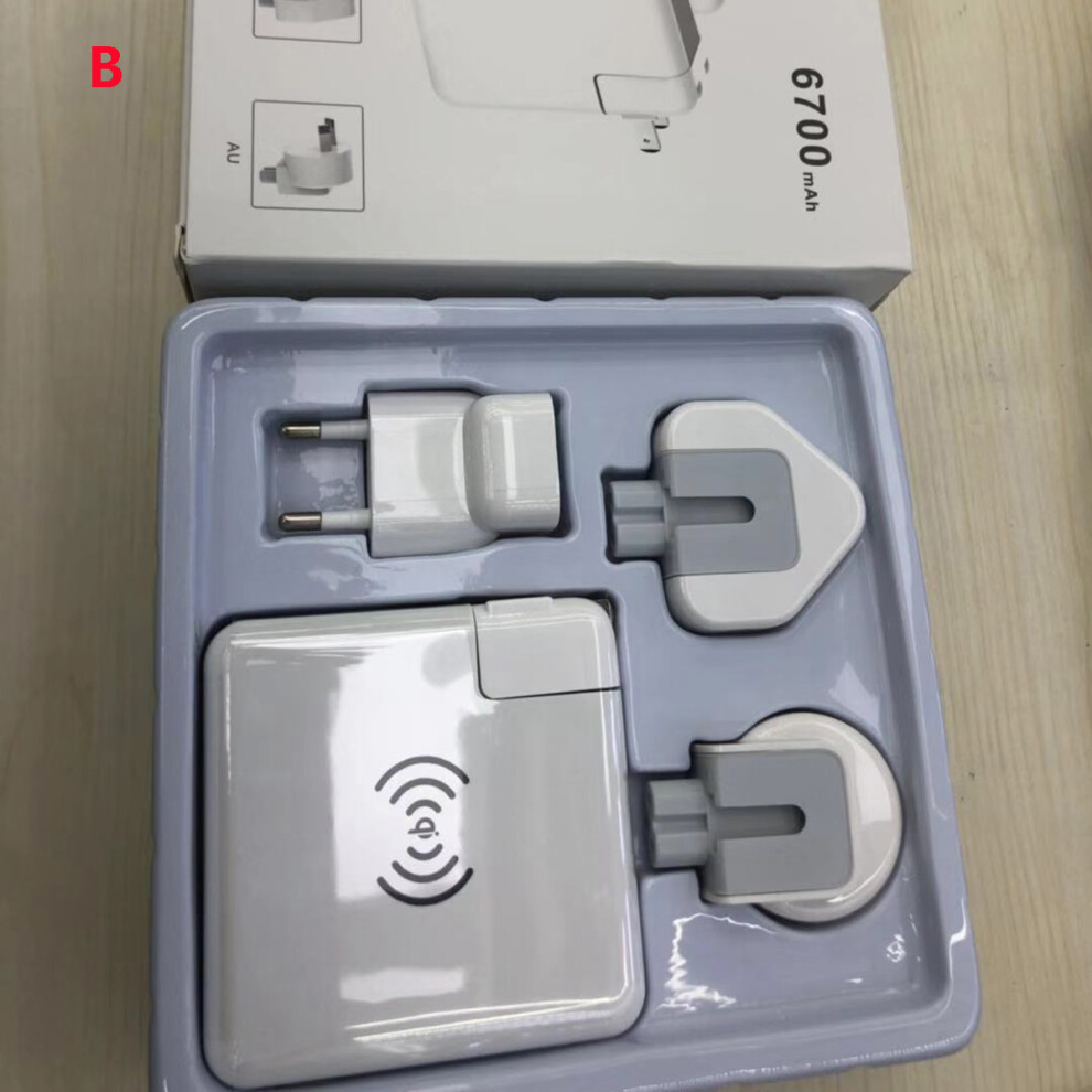 (B) 4 In 1 Wireless Charger Multifunctional Travel Mobile Power Supply 6700Mah 320997865360