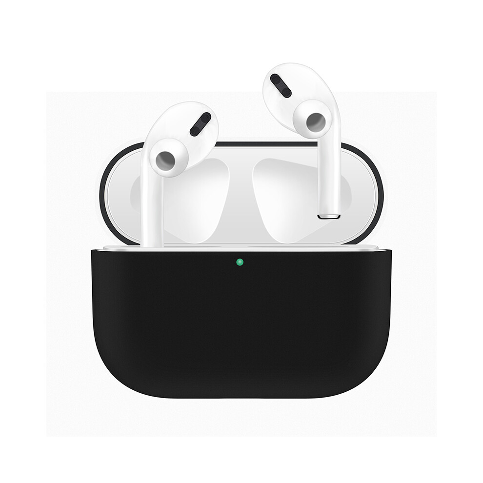 (Black) For Apple Airpods Pro 2019 Wireless Charging Case Silicone Protective Cover Skin Black 110691425423