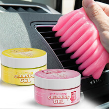 ColorCoral Car Cleaning Gel 2 Pack Reusable Lemon & Rose Scent Universal Dust Cleaner Putty for Car Interior Detailing, Air Vents & Keyboard, Car