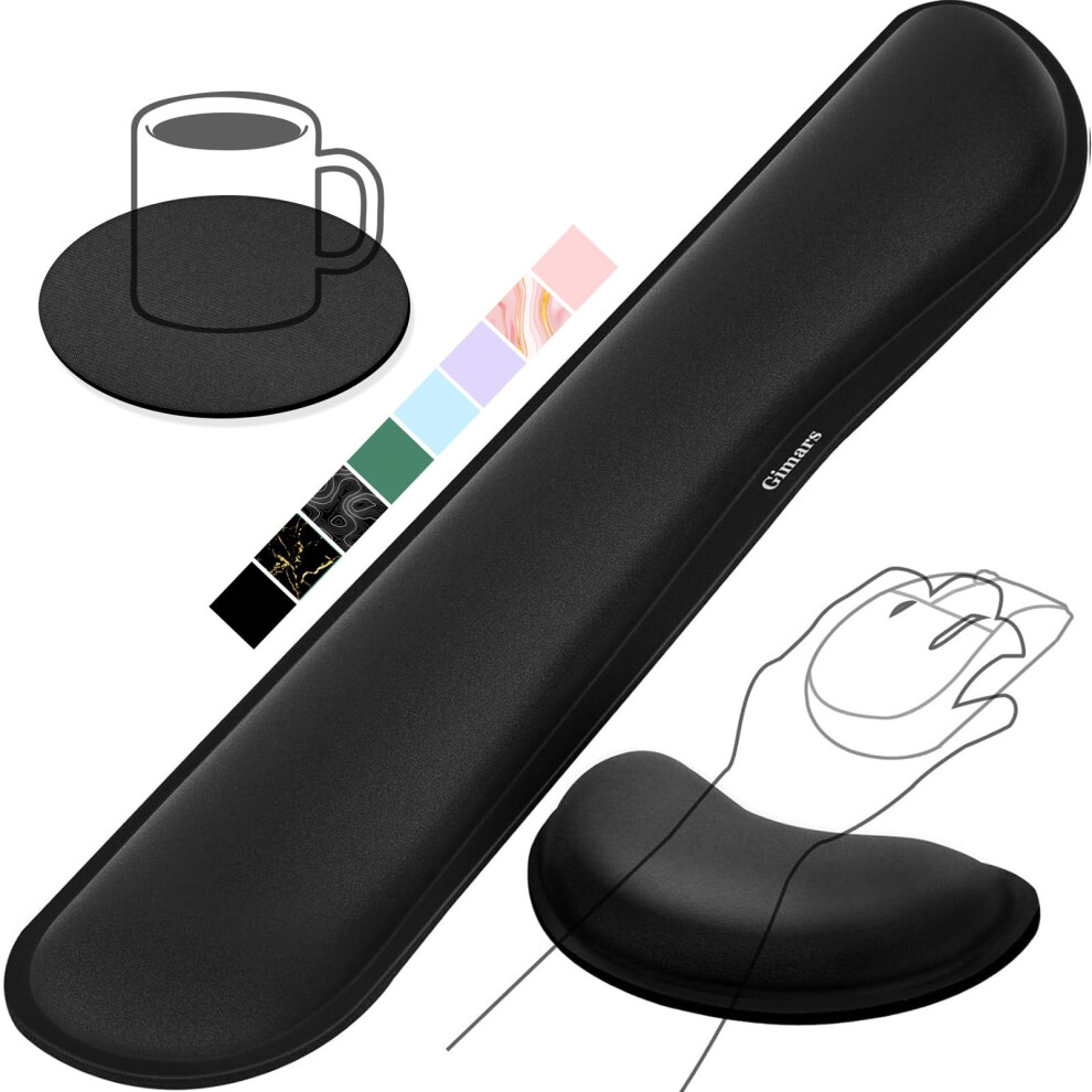 Gimars Upgrade Enlarge Silky Gel Memory Foam Wrist Rest For Computer Keyboard, Mouse, 3 Pcs Ergonomic Keyboard Wrist Rest For Typing Pain Relief, 5051303136687