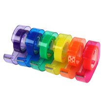 Eagle Rainbow Tape Dispenser, Colored Tapes Included, for Arts, Home, School and Office Use, Pack of 6