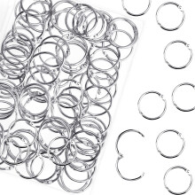 HAUTOCO 100Pcs Binder Rings, 19mm/0.75 Inch Loose Leaf Binder Rings, Small Metal Rings, Book Rings, Binding Rings for Flash Cards, Index Cards,