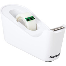 Scotch Tape Dispenser + Scotch Magic Invisible Tape, 1 Roll 19 mm x 33 m - Refillable Dispenser for Home and Office - White