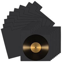 BENECREAT 36Pcs Black Record Divider, Plastic Album Dividers with Tabs for CD and DVD, Vinyl Record Accessories, Collection Organizer for Book Shelf,