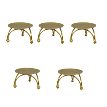European Style Candlestick Iron Candle Holders Retro Round Table Golden for Home Festive Ornament 5Pcs
