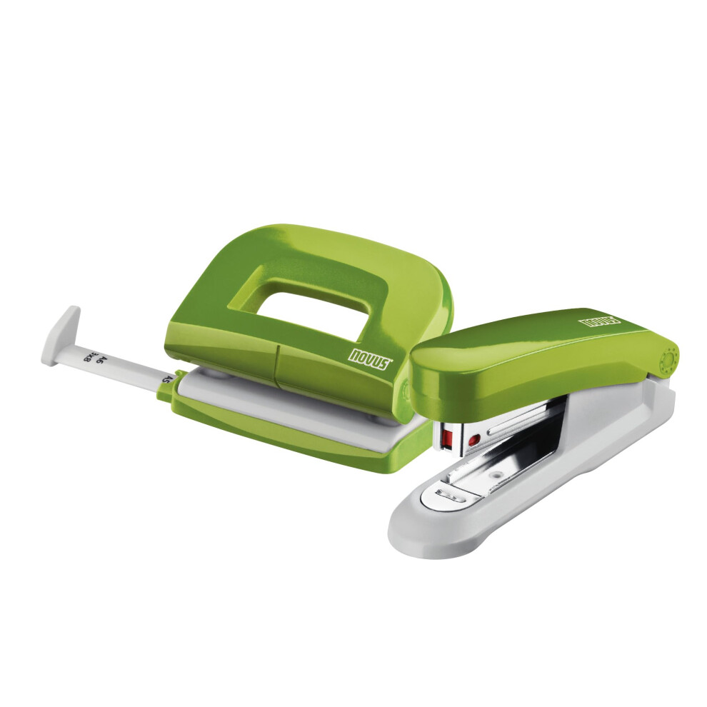 Novus 020-1874 Twin Set Stapler With Punch E 15/E 210 ? Desk Set Green 5051303144279