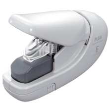 PLUS, Staple Free Stapler, Paper Clinch, 5 Sheet stapling Capacity, Japanese stapling Technology, White