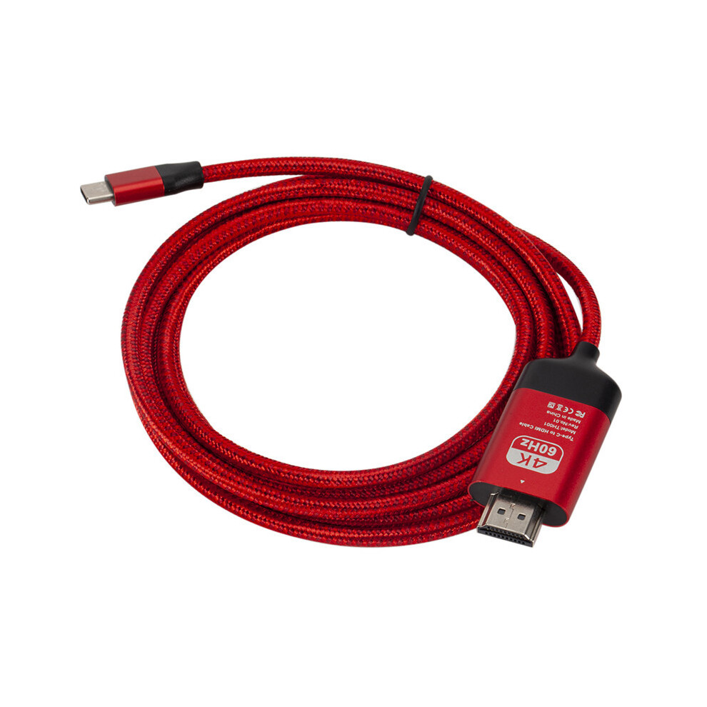 (Red) Type C To Hdmi-Compatible Hdtv Av Tv Cable Adapter For Samsung Galaxy S9 S10 Note 9 Macbook Red 110691429377