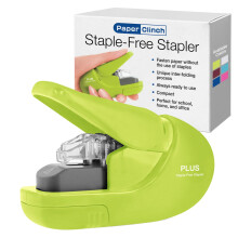 PLUS Japan, Staple-Free Stapler Green, 5 Sheet Capacity, 1 Piece Pack (1 x 1 Stapler)