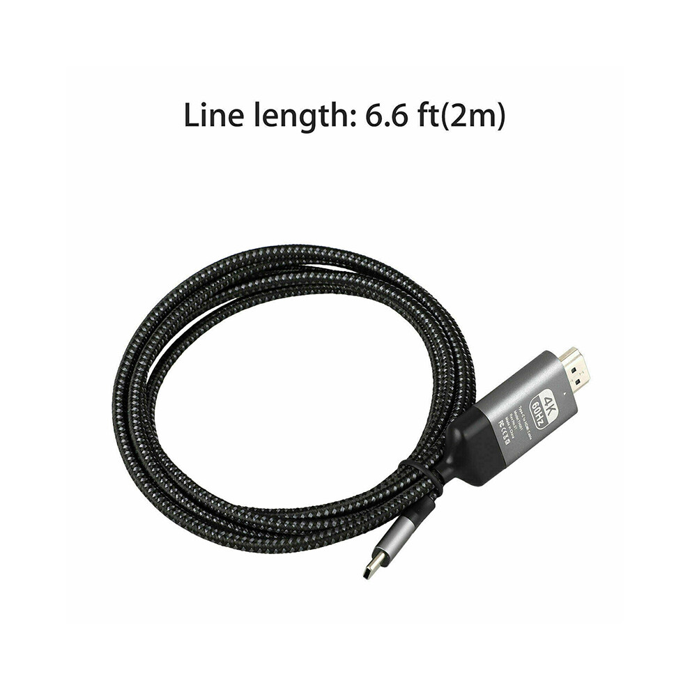 (Black) Type C To Hdmi-Compatible Hdtv Av Tv Cable Adapter For Samsung Galaxy S9 S10 Note 9 Macbook Black 110691429384