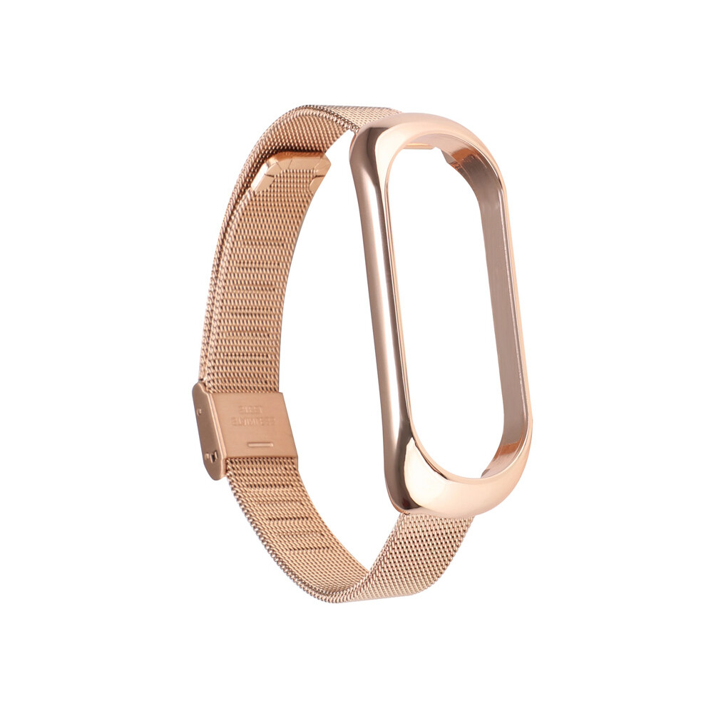 (Gold) Stainless Steel Wrist Strap Bracelet Adjustable Buckle Wristband For Xiaomi Mi Band 5 320997866282