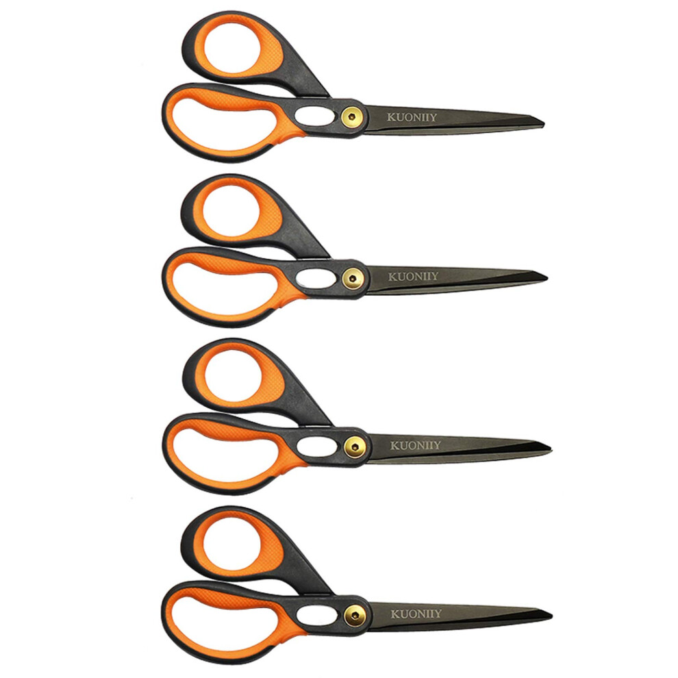 Kuoniiy Scissors 8 Inch Ultra Sharp Titanium Coating Blades Soft Comfort-Grip Handles Multi-Purpose Scissors Set Of 4 5051303146242