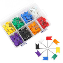 Colored Flag Travel Map Push Pins, Coideal 400 Pack Multicolored Decorative Map Tacks Plastic Head with Steel Point for Cork Bulletin Board, Picture