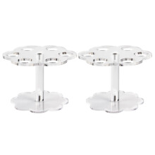 2pcs 6 Holes Acrylic Ice Cream Cone Stand Holder Transparent