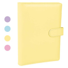 falllea A5 PU Leather Ring Binder, Refillable 6 Round Ring Binder Cover, Business Notebook Binder Notepad and Meeting Notebook, Travel Writing
