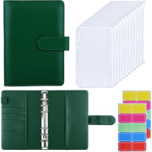 HAUTOCO A6 Budget Binder with Zipper Envelopes for Money Organiser, Budget Planner with Cash Envelopes, Money Saving Wallet for Budgeting, Cash