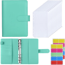 HAUTOCO A6 Budget Binder with Zipper Envelopes for Money Organiser, Budget Planner with Cash Envelopes Money Saving Wallet Cash Stuffing Wallet with