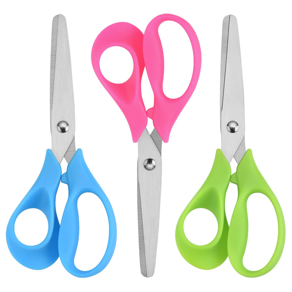 Ccr Left Handed Scissors Kids,13Cm Safety Blunt Stainless Steel Pp Plastic Handles Left Handed Kids Scissors For Diy Cutting,Assorted Color,3 Pack 5051303146570