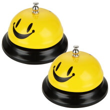 ASelected Counter Bell Calling Bell 2Pcs Reception Service Bell 8.5Cm Desk Bell For Hotels Schools Restaurants Reception Areas Hospitals Kitchen And