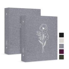Lanpn Aesthetic A5 6 Small Ring Binder 2 Packs, Linen Cover 0.75 inch Round Rings Can Holds A5 Paper for Home Office School Journaling Collections