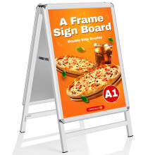WIIGO A1 A-Board Pavement Sign Frame Heavy Duty - Double Sided A Board with Aluminum Snap Frame, A1 Poster Stand for Display Outdoor Advertising, Menu