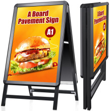 WIIGO A Board Pavement Sign Frame - A1 Double Side Pavement Board with Aluminum Snap Frame Sign Stand for Outdoor Heavy Duty Poster Menu Stand