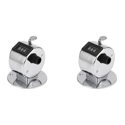4X Round Base 4 Digit Manual Hand Tally Mechanical  Click Counter