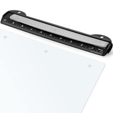 Eagle Portable Ring Binder 3 Hole Punch, with Built-in 10" Ruler, 5 Sheets Capacity, for Office,Ring Binders and School Supplies,Letter-Size, Bblack