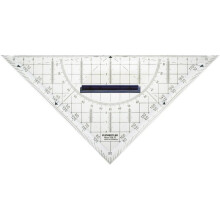 STAEDTLER 568 35 Mars Transparent Geometry Set Square With Removable Grip And Ink Studs - 22cm (Pack of 1)