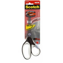 Scotch Titanium Non-Stick Scissors, 1 per Pack, 20 cm - for Precise Cutting, Good for Right Hand Use and Left Hand Use Dot Colour Will Vary