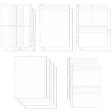12PCS Clear A5 Binder Zipper Inserts - Premium A5 Binder Accessories with 6 Holes, Binders Inserts Folders for Refillable Planner, Perfect for